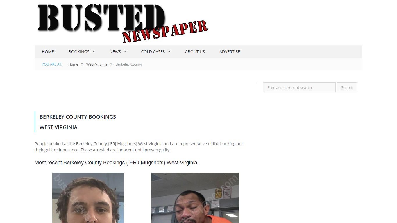 Berkeley County, WV ( ERJ WV ) Mugshots - BUSTEDNEWSPAPER.COM